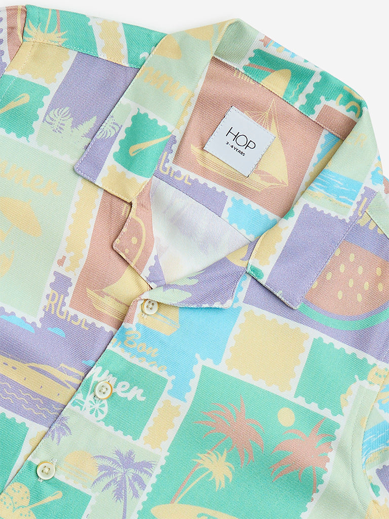 HOP Kids Multicolour Printed Resort-Fit Shirt