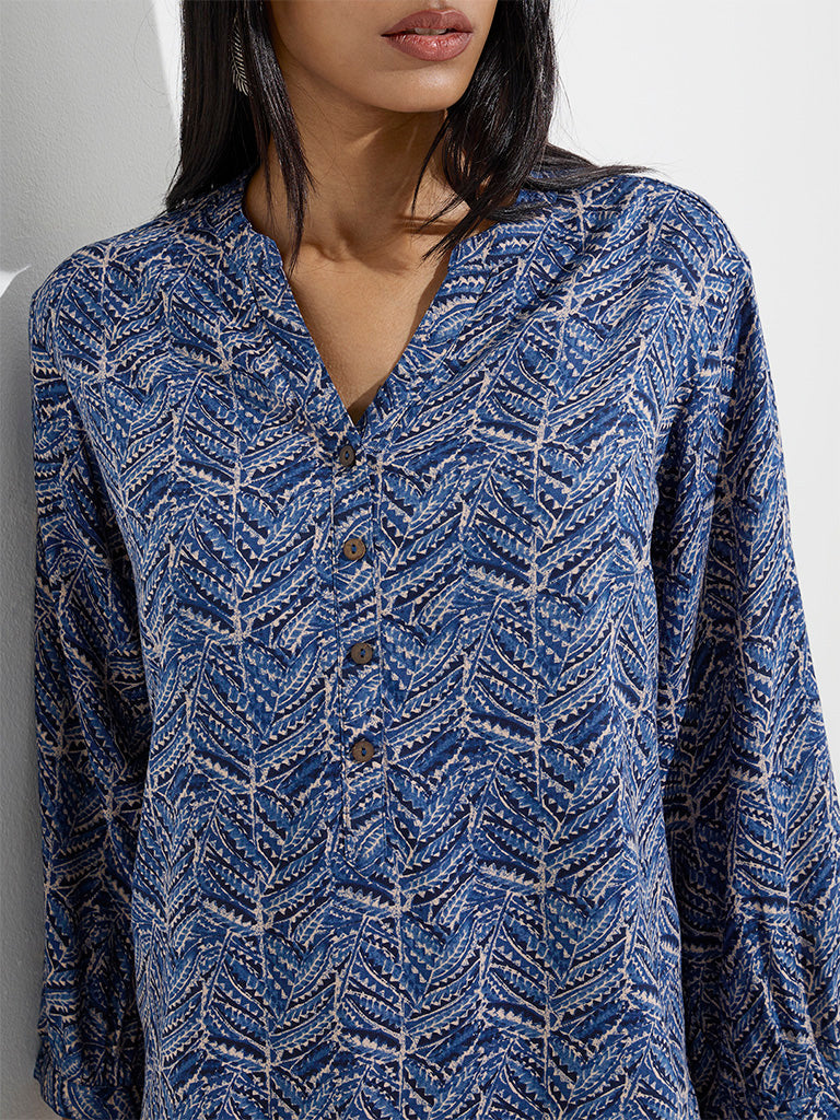 Utsa Indigo Botanical Design Kurti