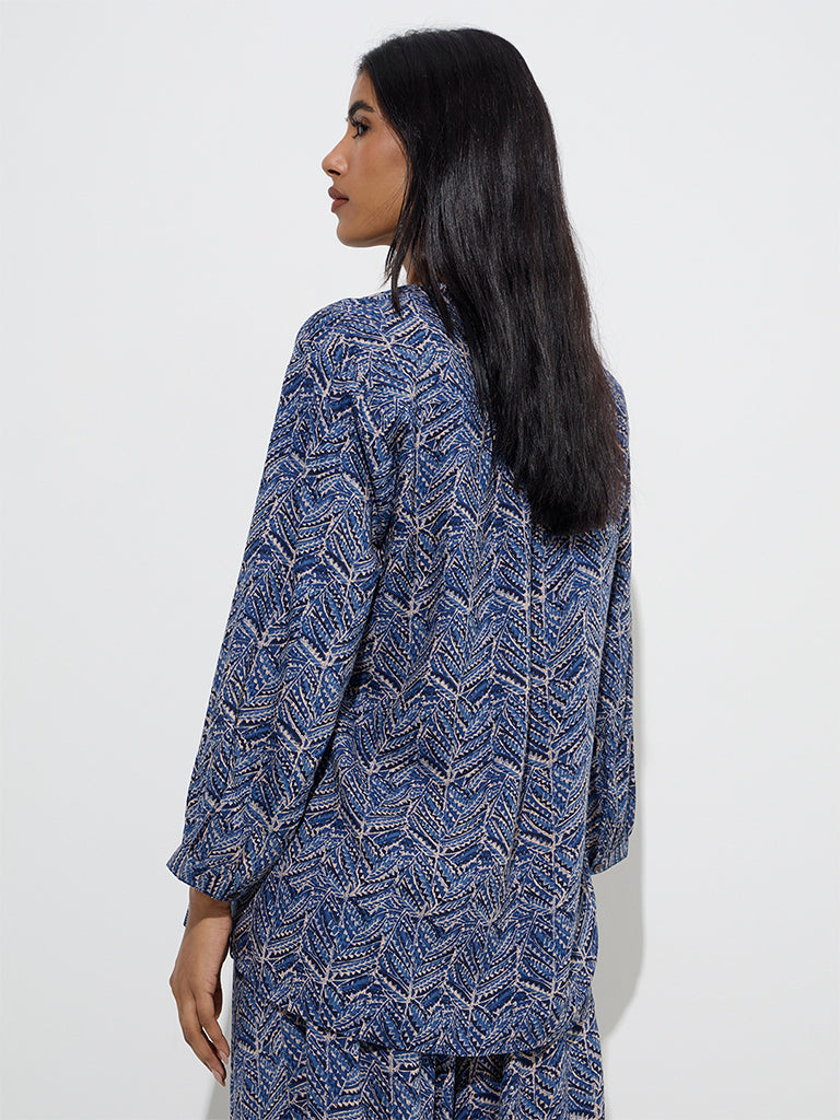 Utsa Indigo Botanical Design Kurti