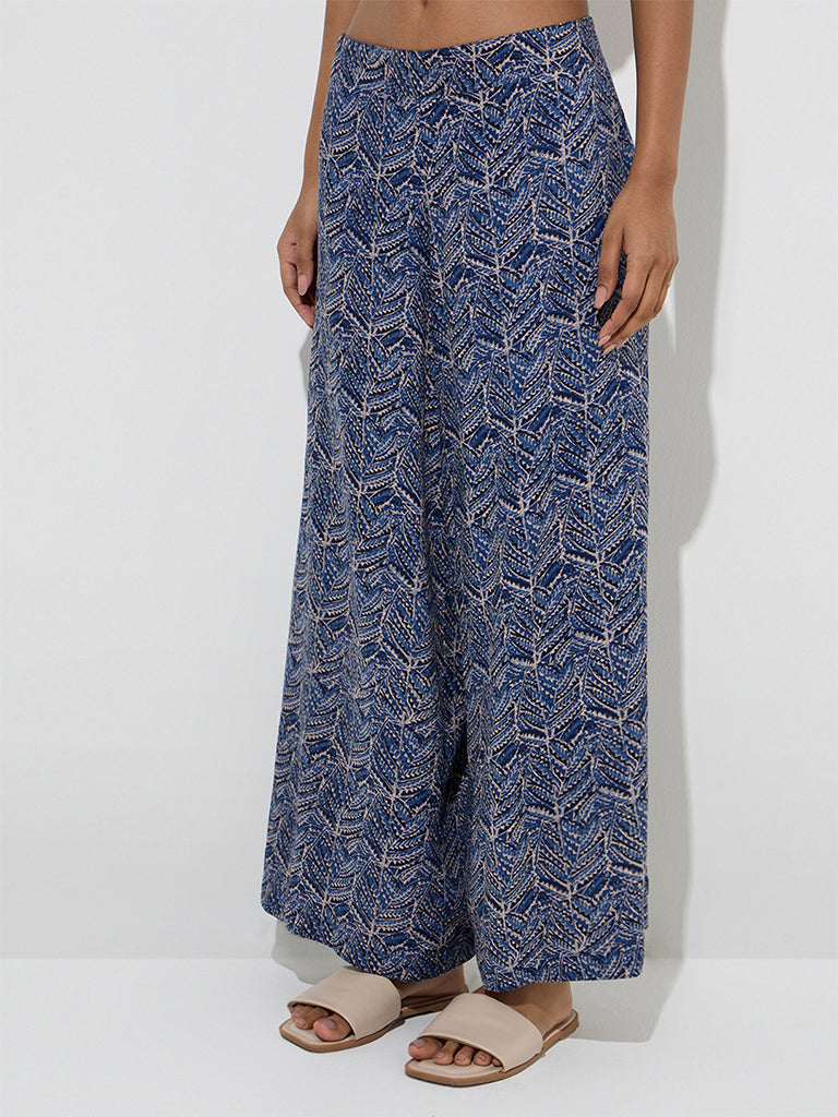 Utsa Indigo Botanical Printed Ethnic Pants