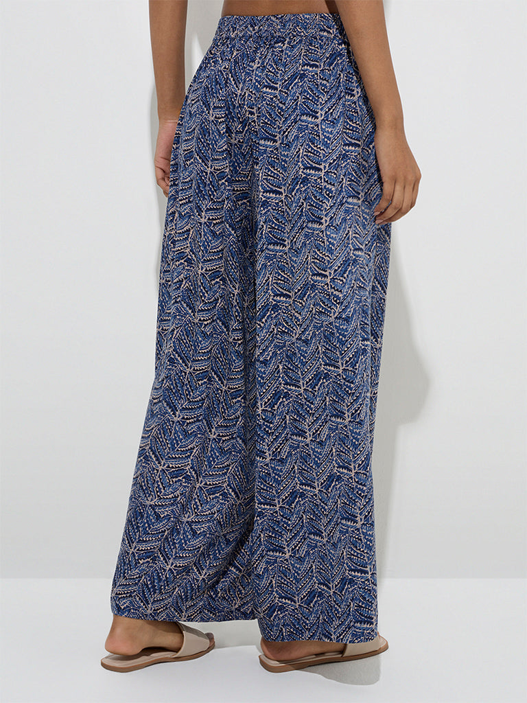 Utsa Indigo Botanical Printed Ethnic Pants