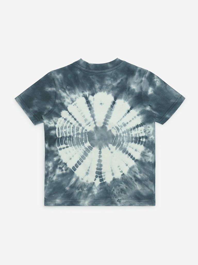 HOP Kids Grey Tie-Dye Design Cotton T-Shirt