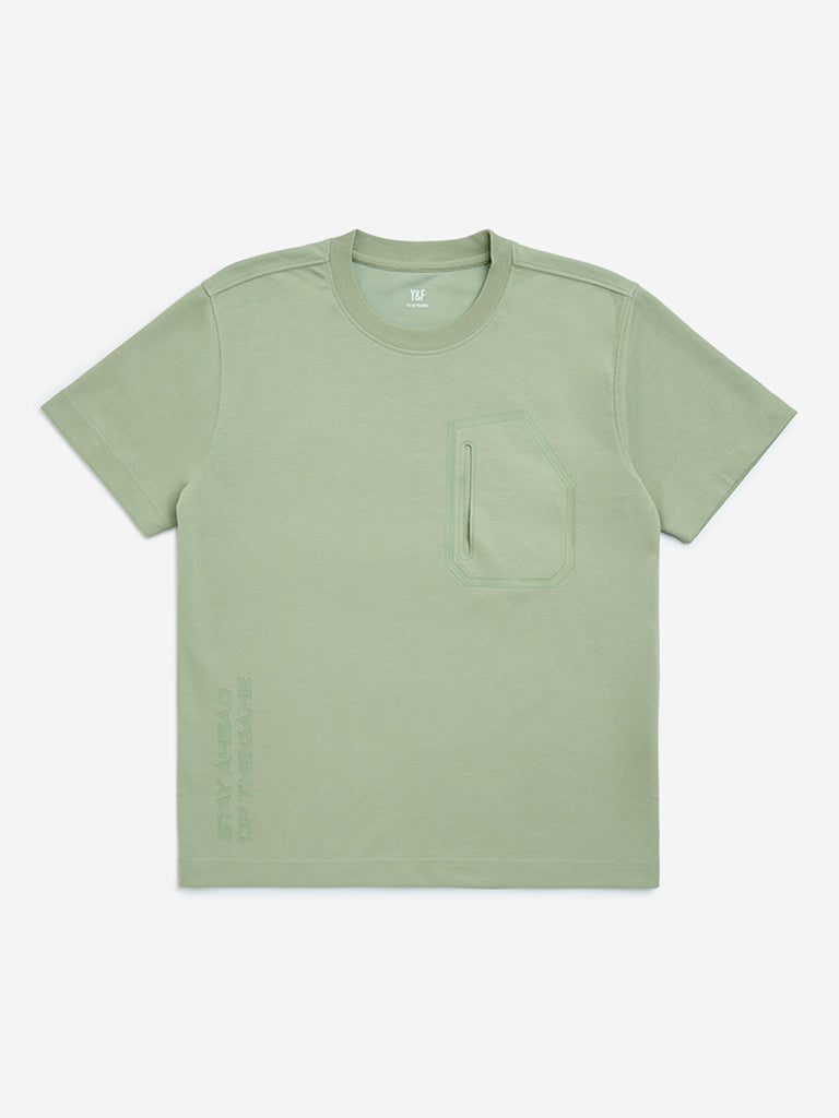 Y&F Kids Sage Relaxed-Fit Cotton-Blend T-Shirt