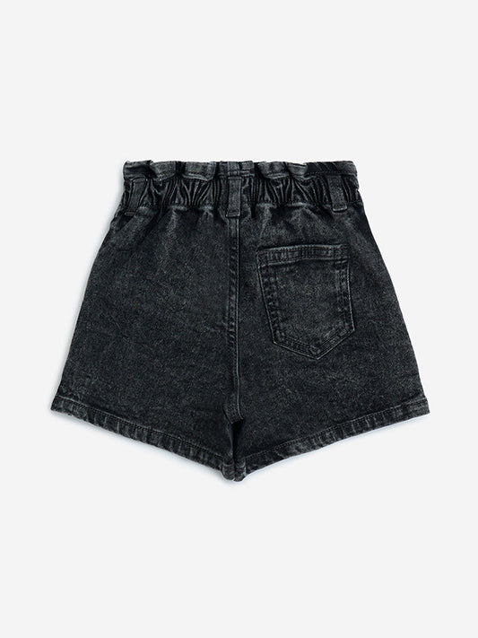 HOP Kids Charcoal Mid-Rise Denim Shorts