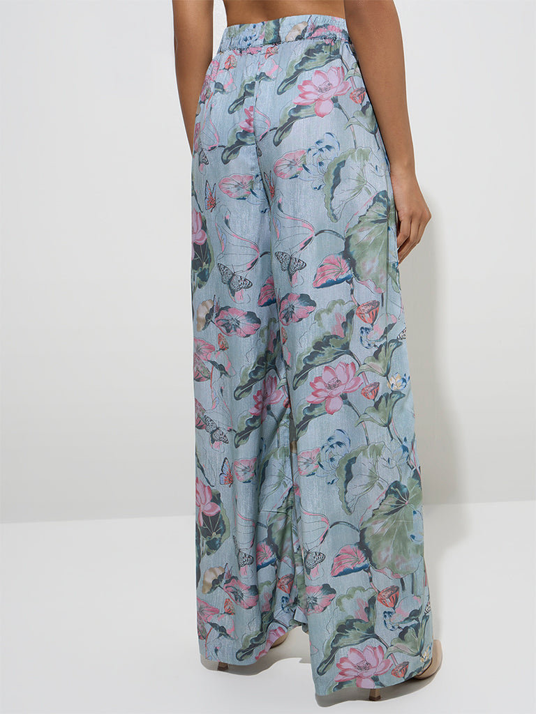 Zuba Multicolour Floral Printed Palazzos