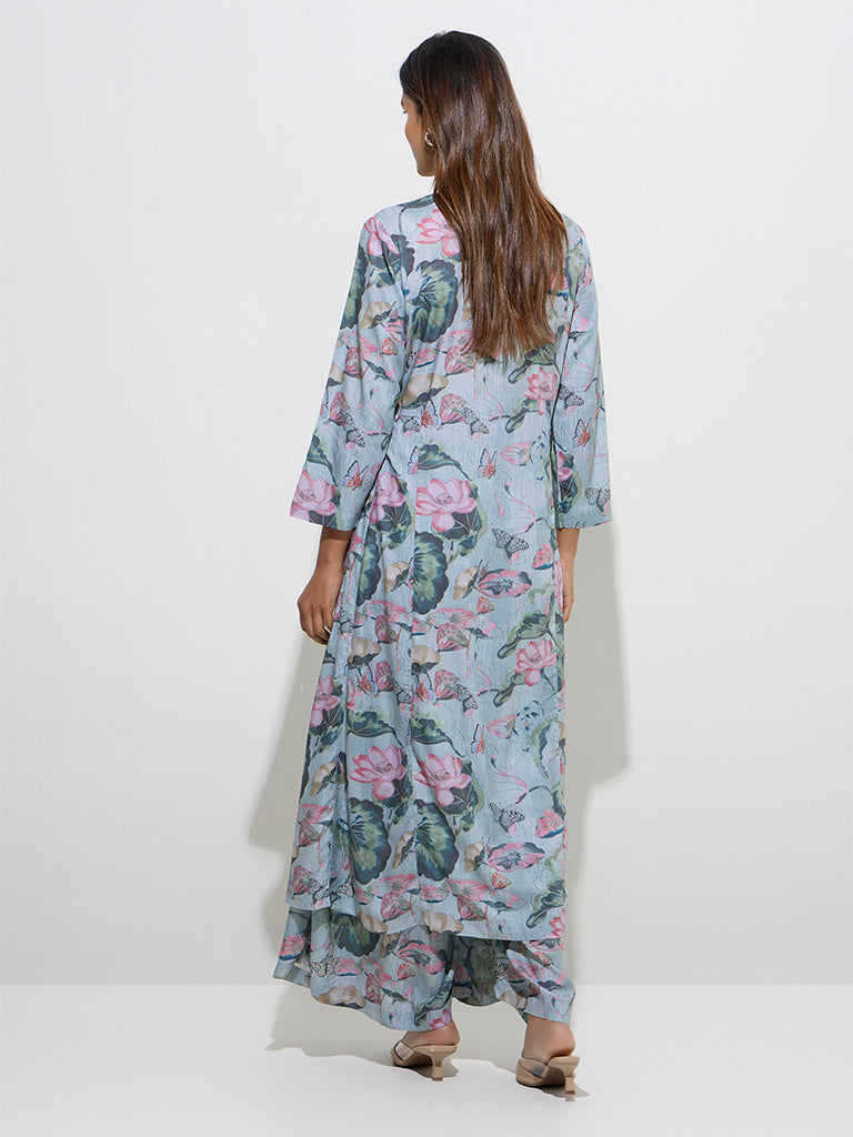 Zuba Multicolour Floral Printed A-Line Kurta