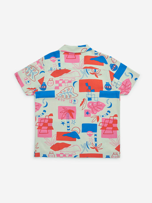 HOP Kids Multicolour Abstract Printed Shirt