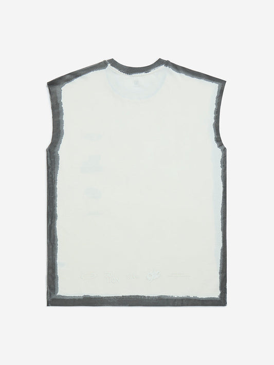 Y&F Kids Off-White Printed Cotton T-Shirt