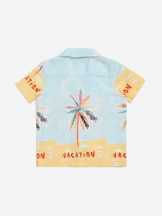 HOP Kids Blue Tropical-Inspired Shirt