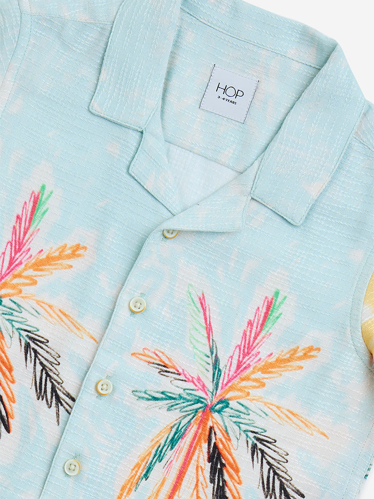 HOP Kids Blue Tropical-Inspired Shirt