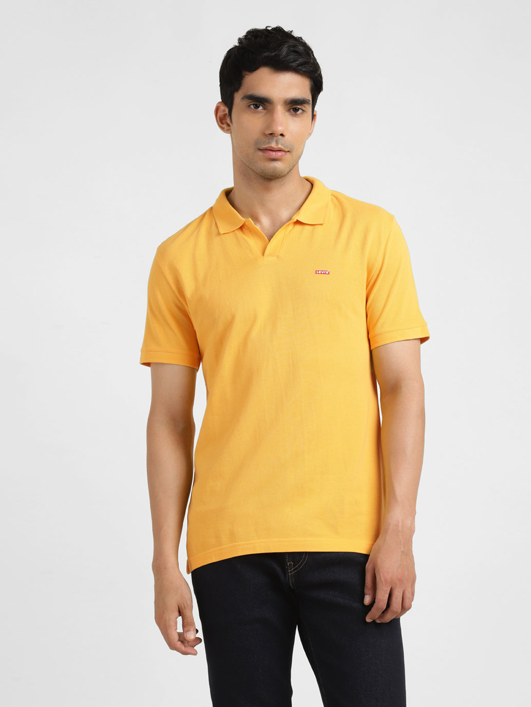 Men's Solid Polo Collar T-Shirt