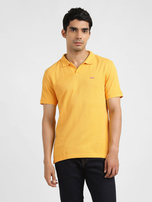 Men's Solid Polo Collar T-Shirt