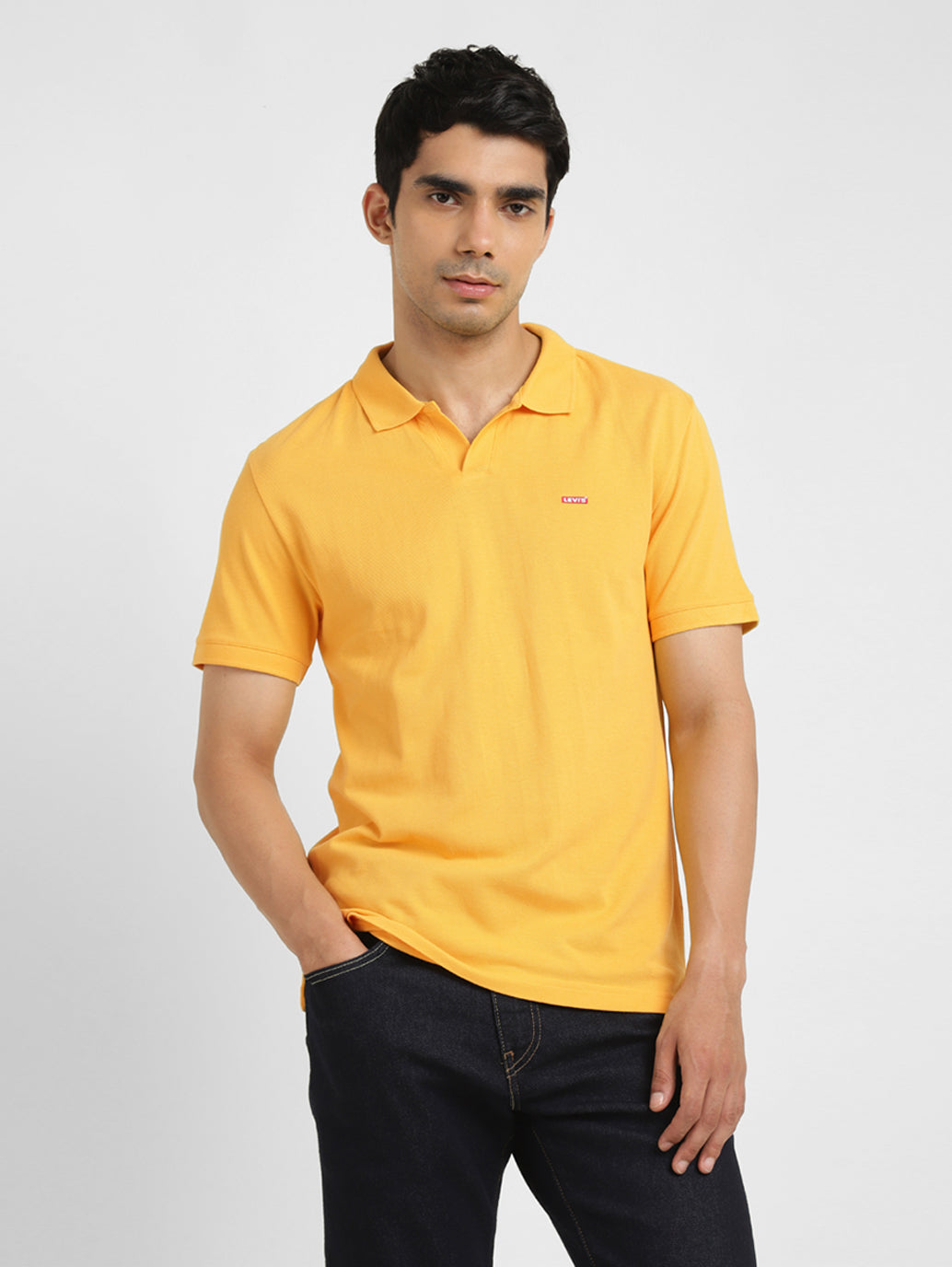 Men's Solid Polo Collar T-Shirt