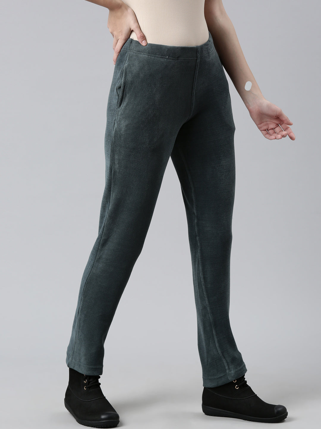 Olive Green Velour Ultra Warm Pants