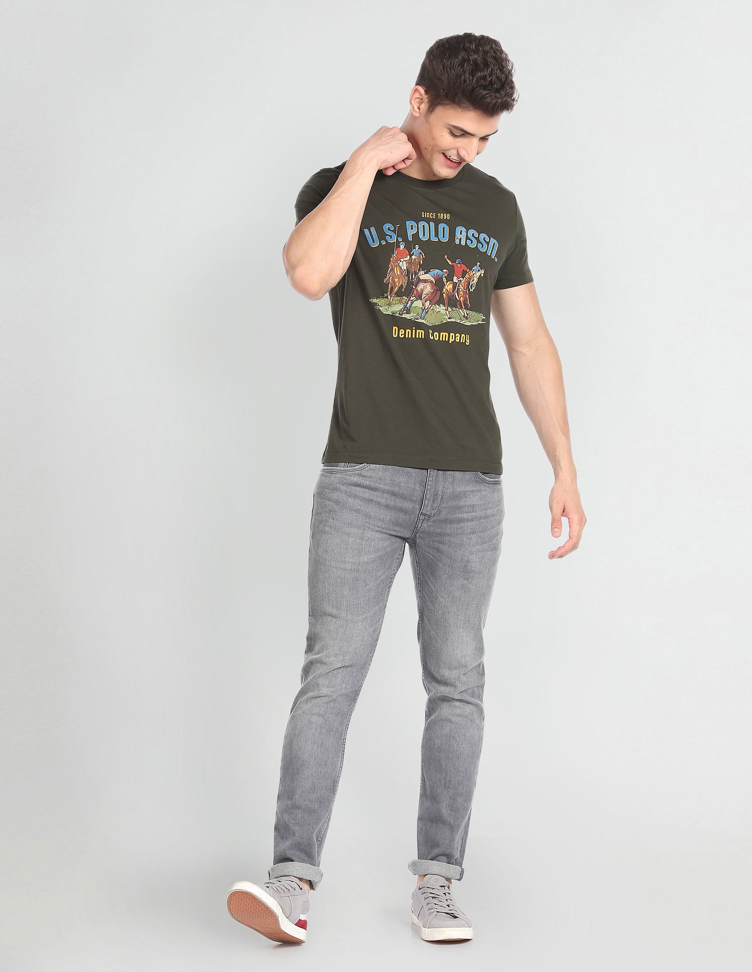 Brand Print Crew Neck T-Shirt