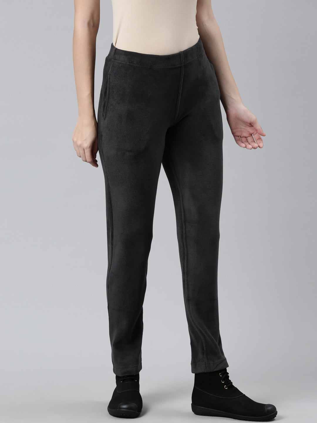 Silver Grey Velour Ultra Warm Pants