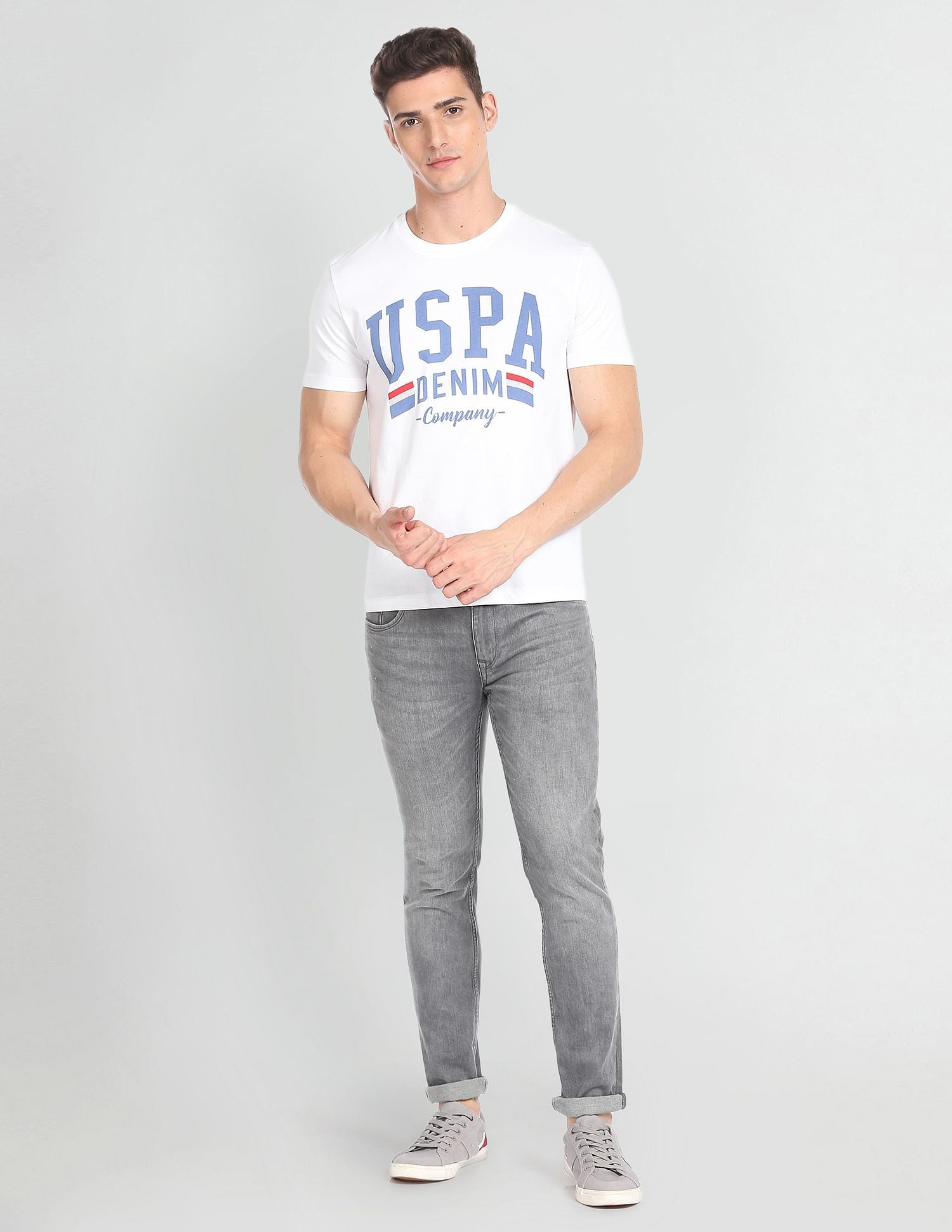 U.S. Polo Assn. Denim Co. Typographic Print Cotton T-Shirt