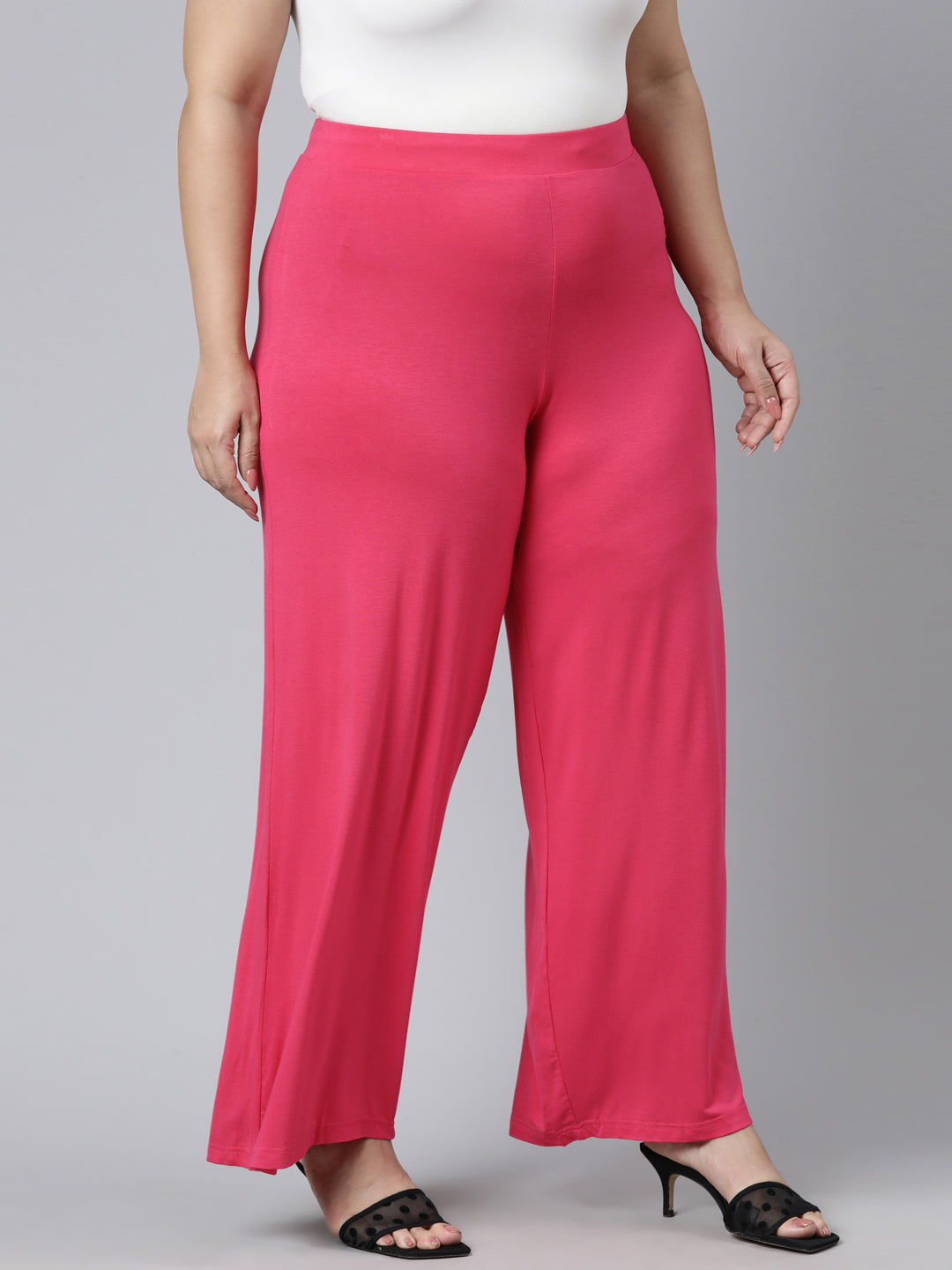 Young Fuchsia Viscose Knit Palazzo