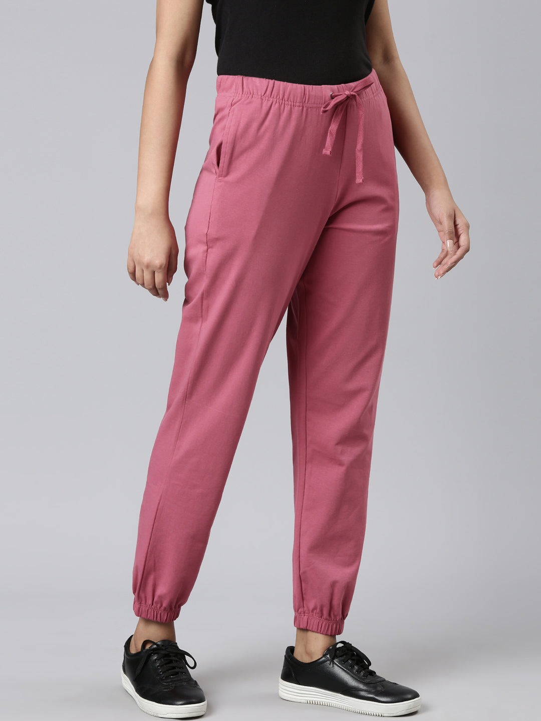 Light Wine Cotton Stretch Casual Joggers