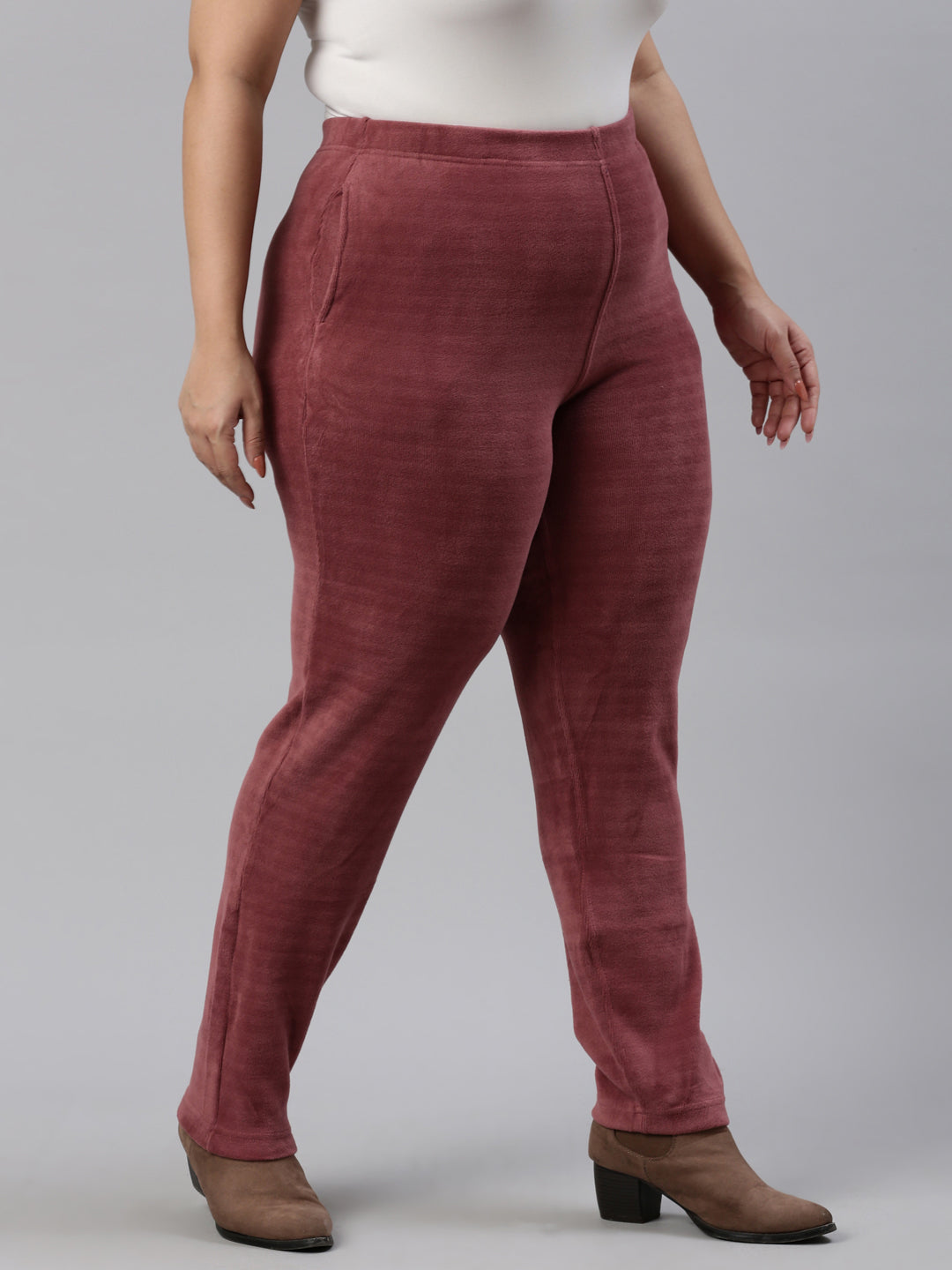 Light Wine Velour Ultra Warm Pants