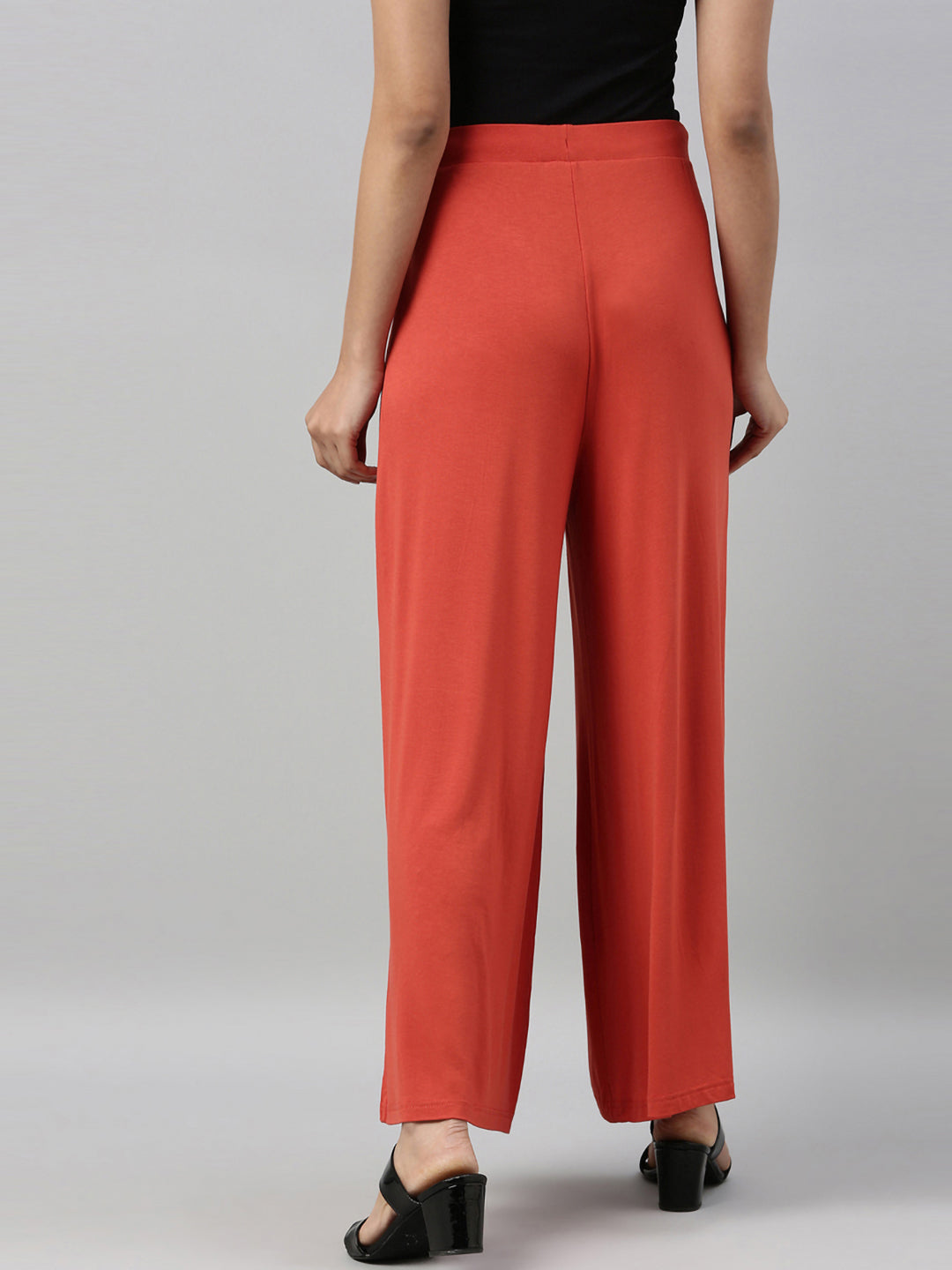 Rust Viscose Knit Palazzo