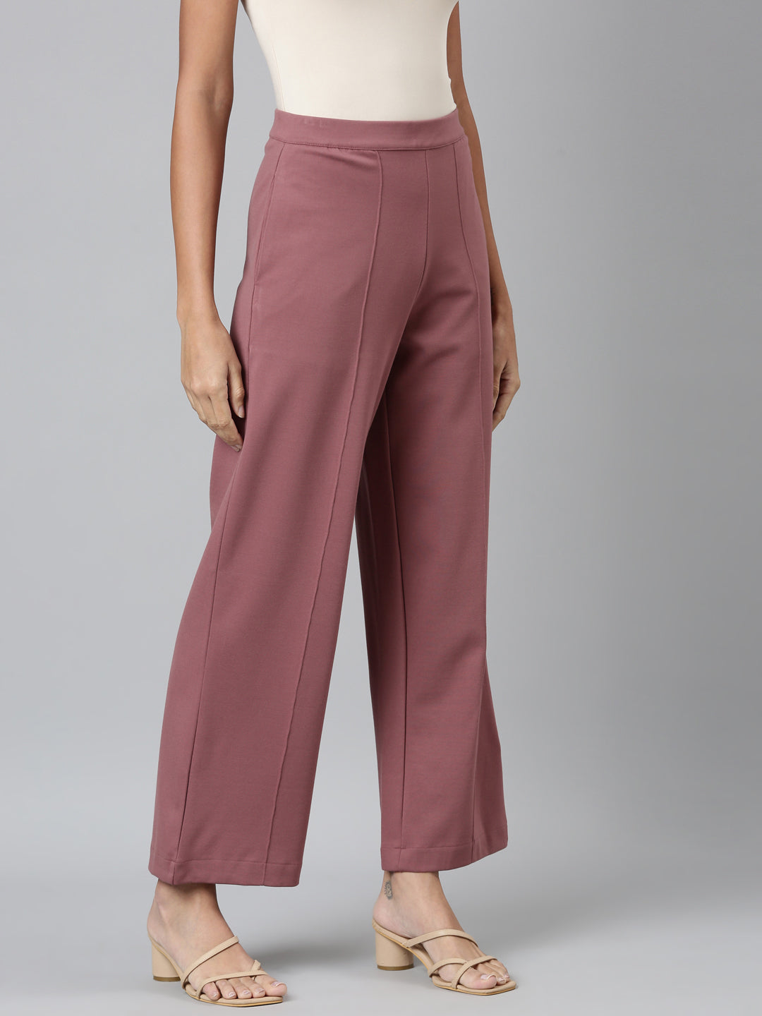 Light Brown Roma Ponte Wide Pants