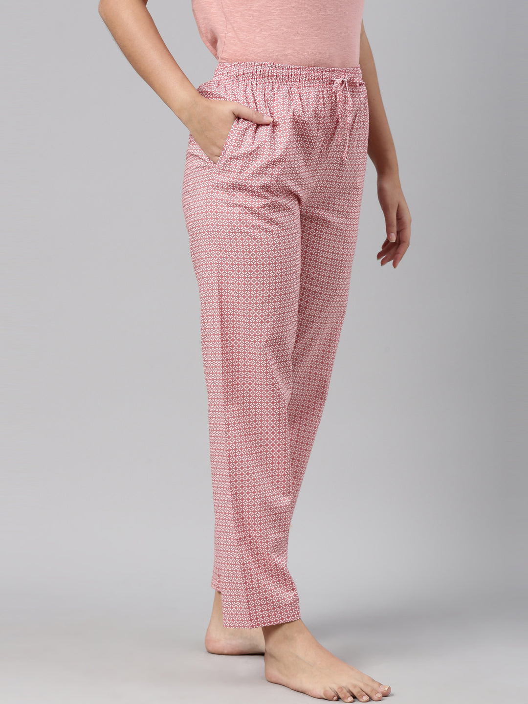 Coral Cotton Woven Printed Lounge Pants