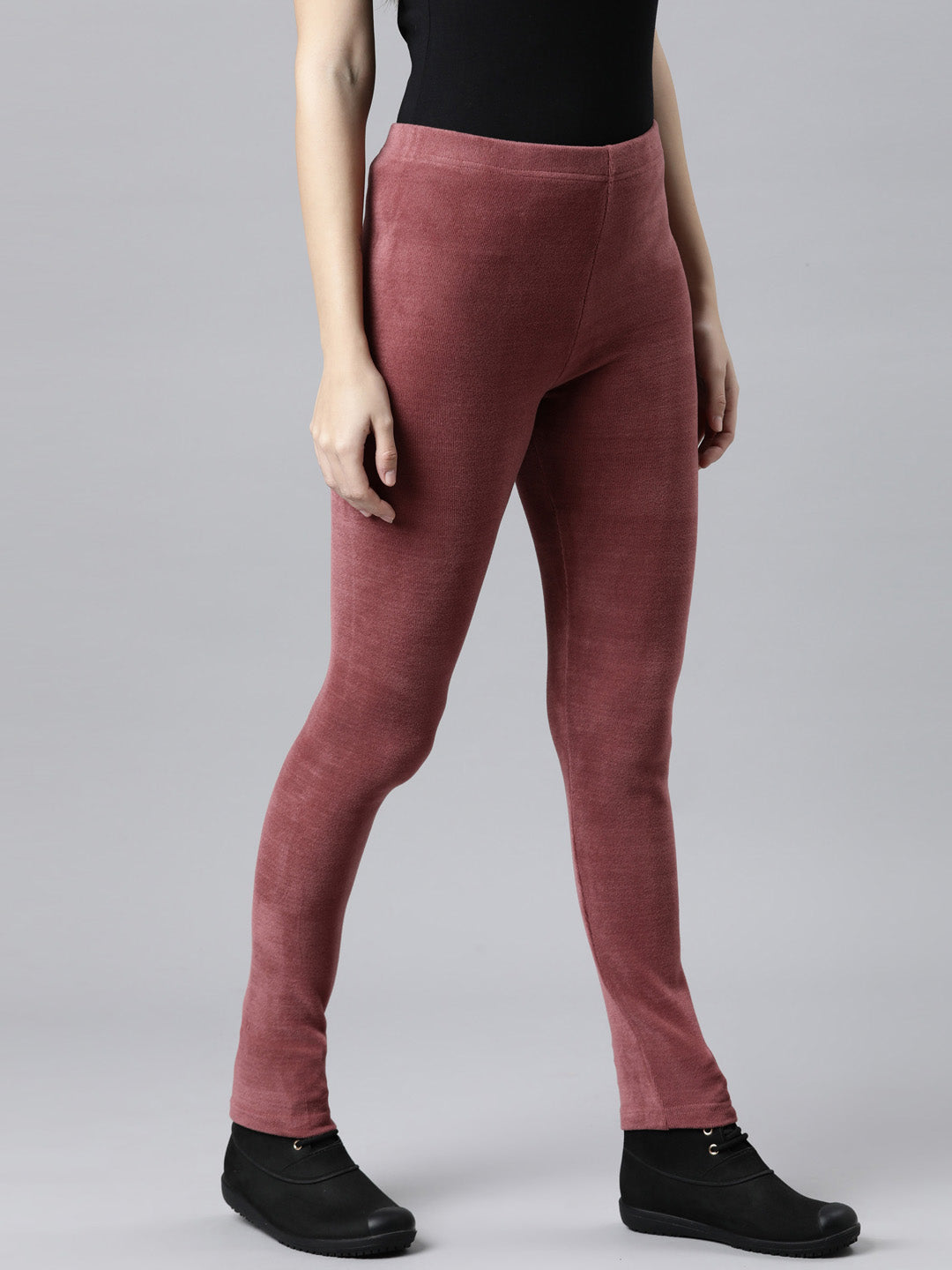 Light Wine Velour Ultra Warm Leggings