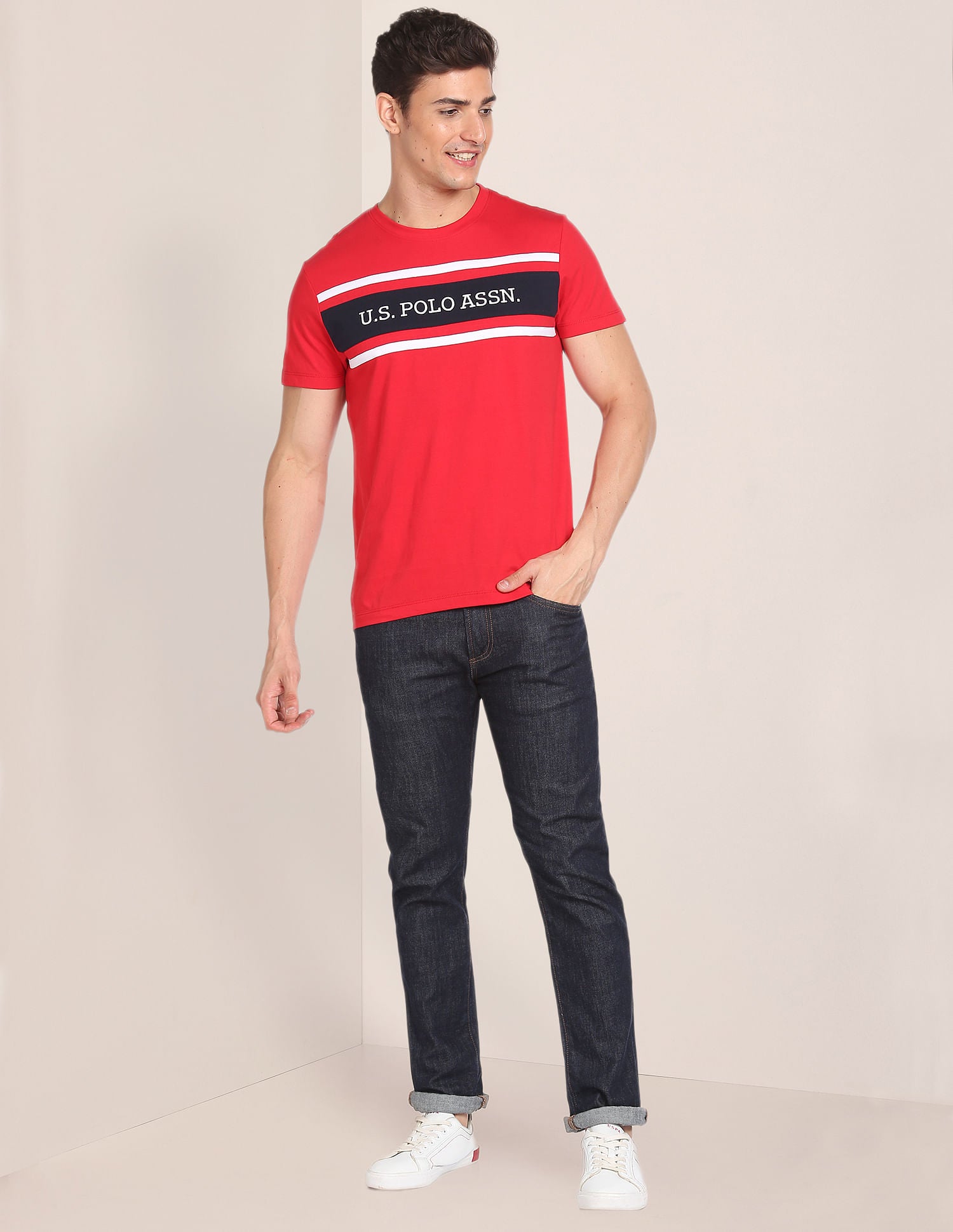 U.S. Polo Assn. Brand Embroidered Cotton T-Shirt
