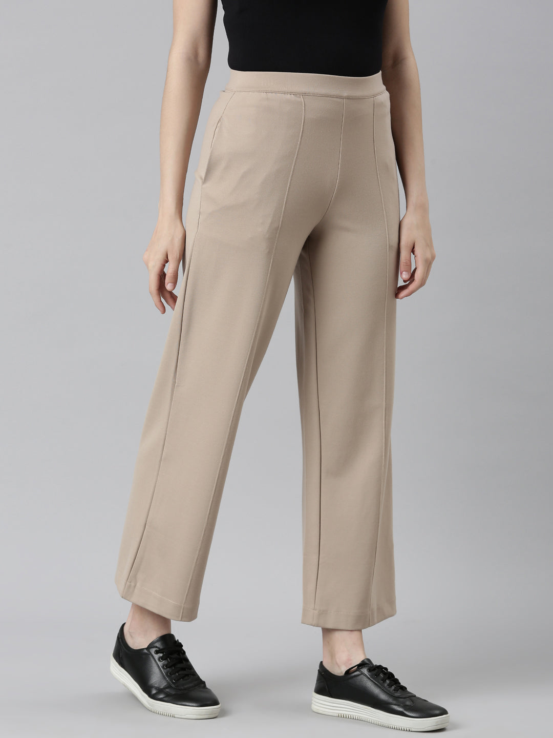 Beige Roma Ponte Wide Pants
