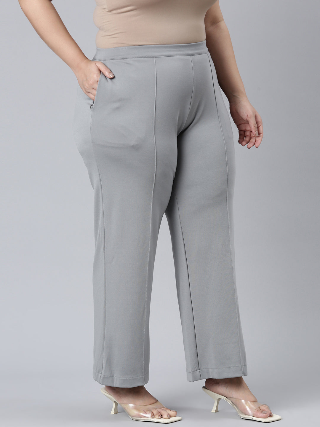 Dusty Green Roma Ponte Wide Pants