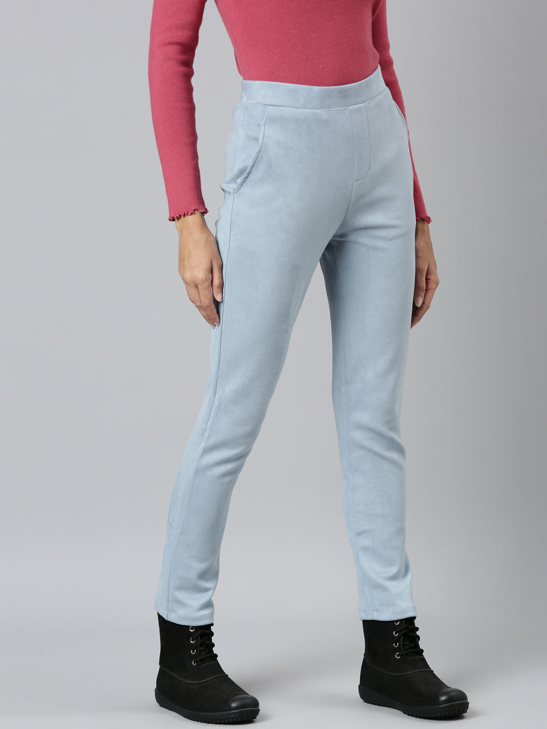 Aqua Poly Stretch Suede Tregging