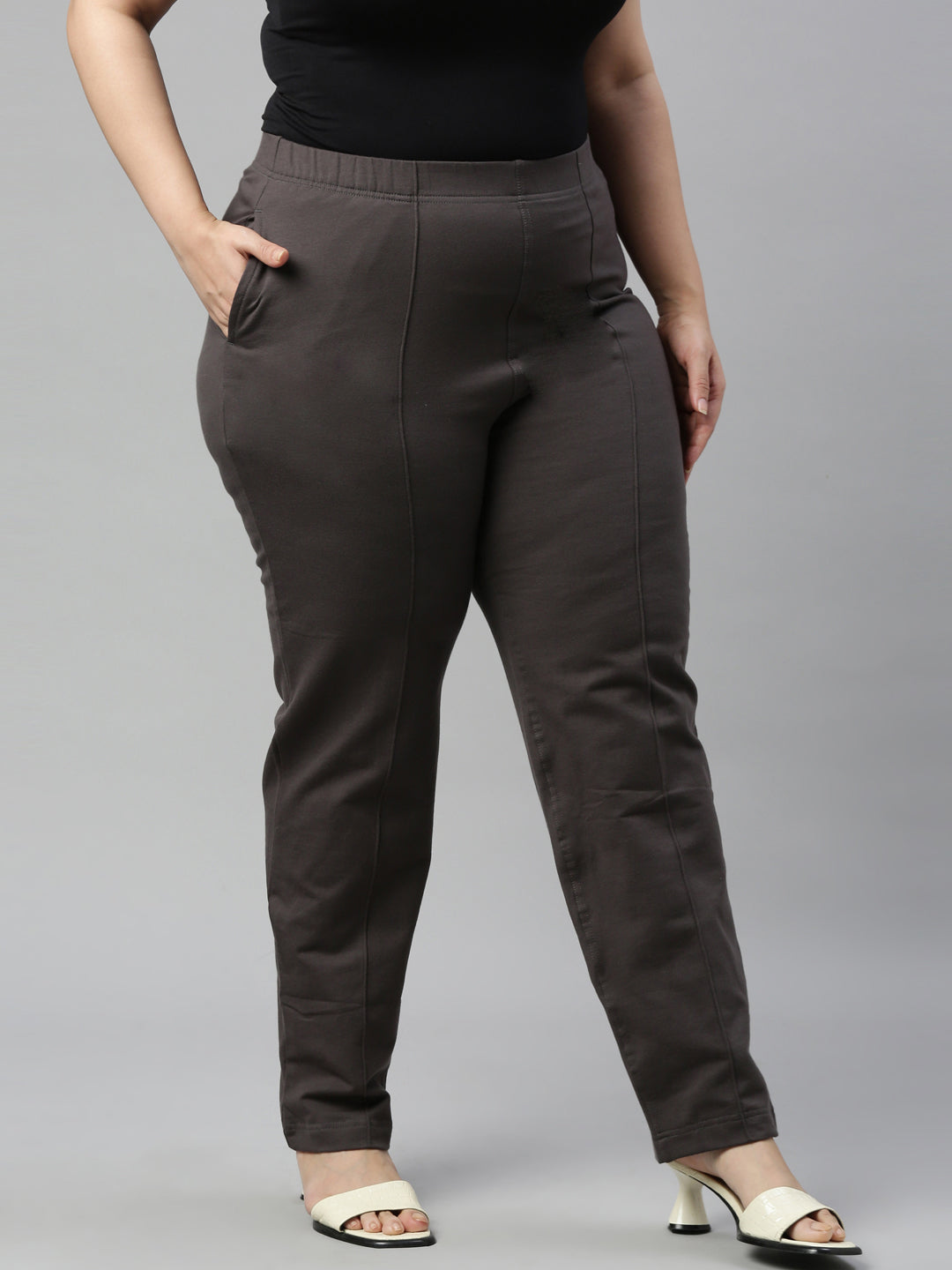 Silver Grey Fleece Warm Kurti Pants