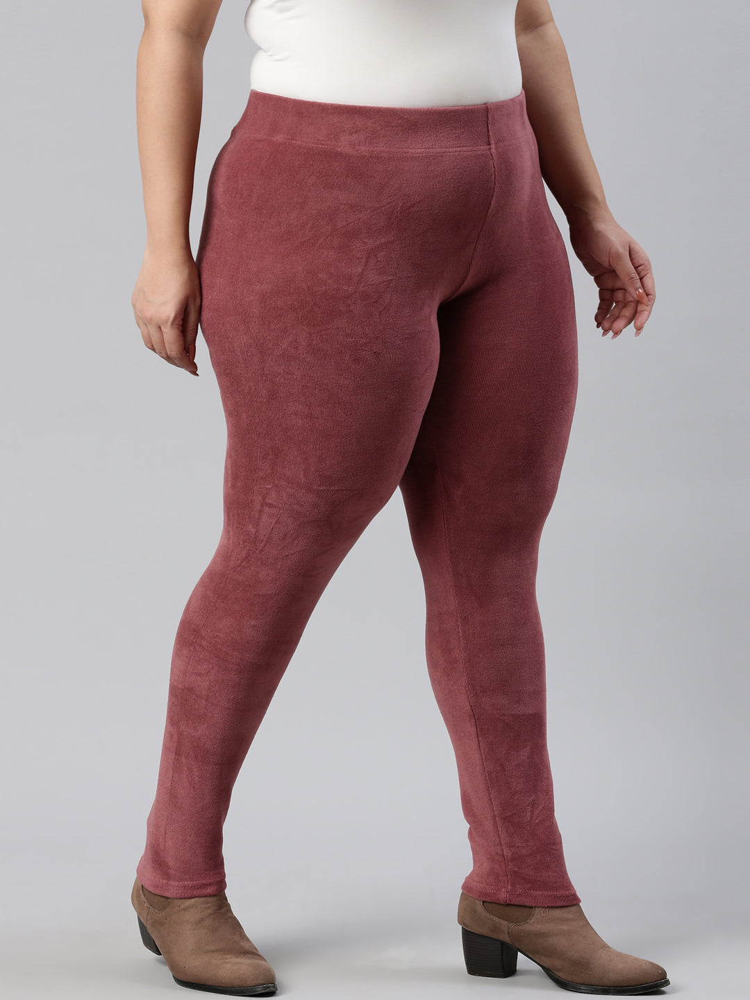 Light Wine Velour Ultra Warm Leggings