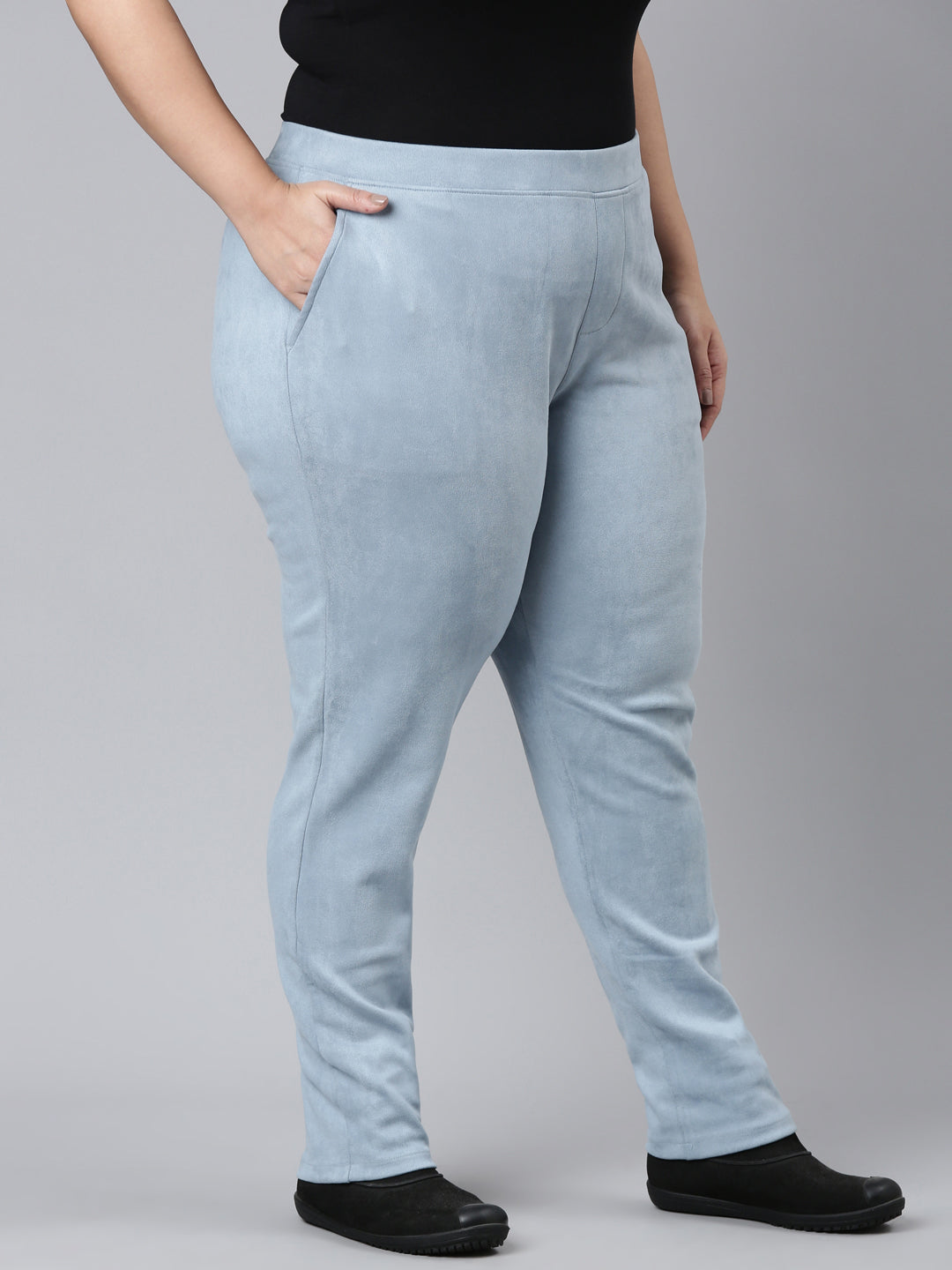 Aqua Poly Stretch Suede Tregging