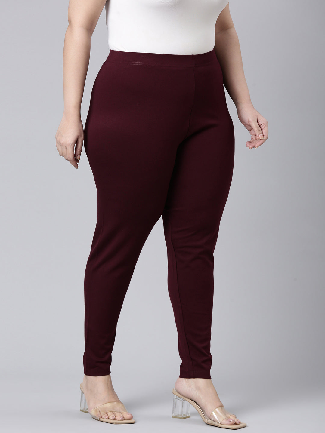 Bright Maroon Ponte Smart Fit Leggings