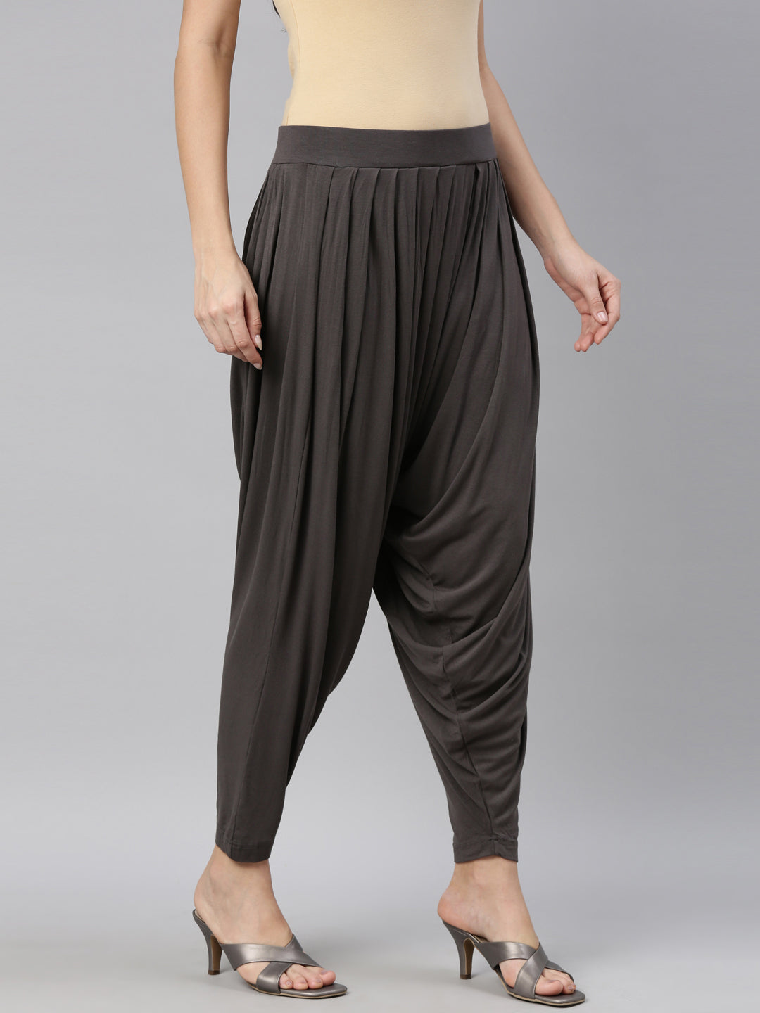 Silver Grey Viscose Stretch Patiala