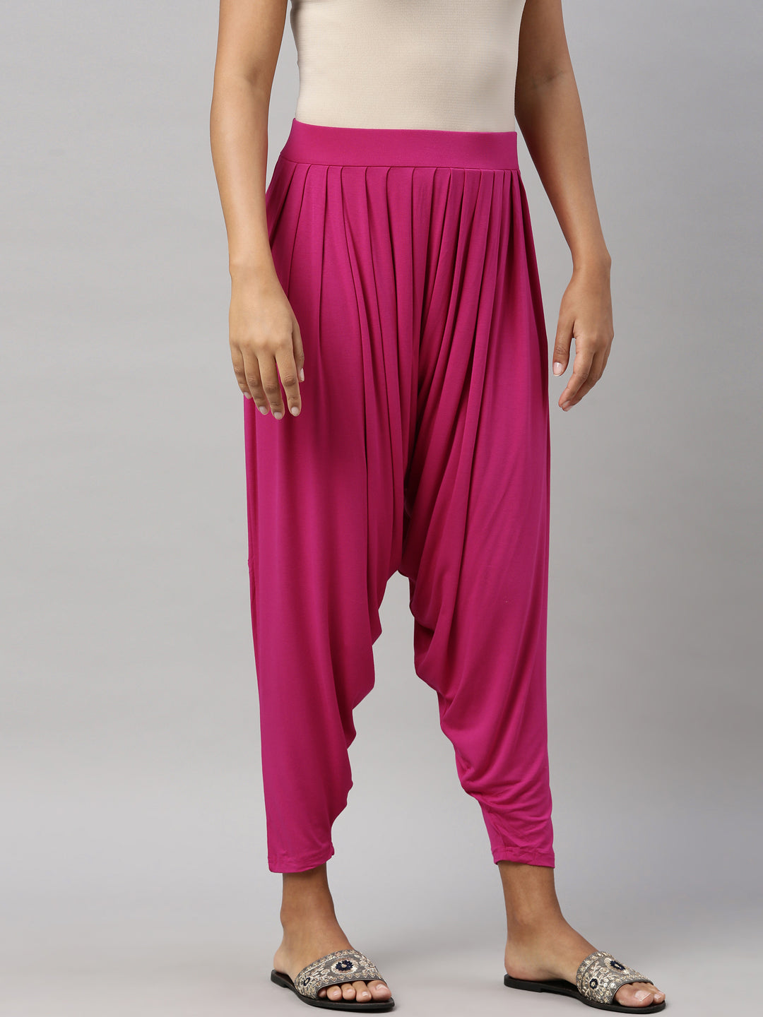 Dark Rose Viscose Stretch Patiala