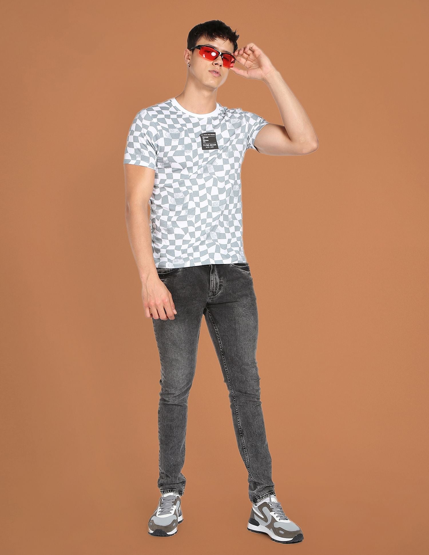 Flying Machine Crew Neck Printed T-Shirt