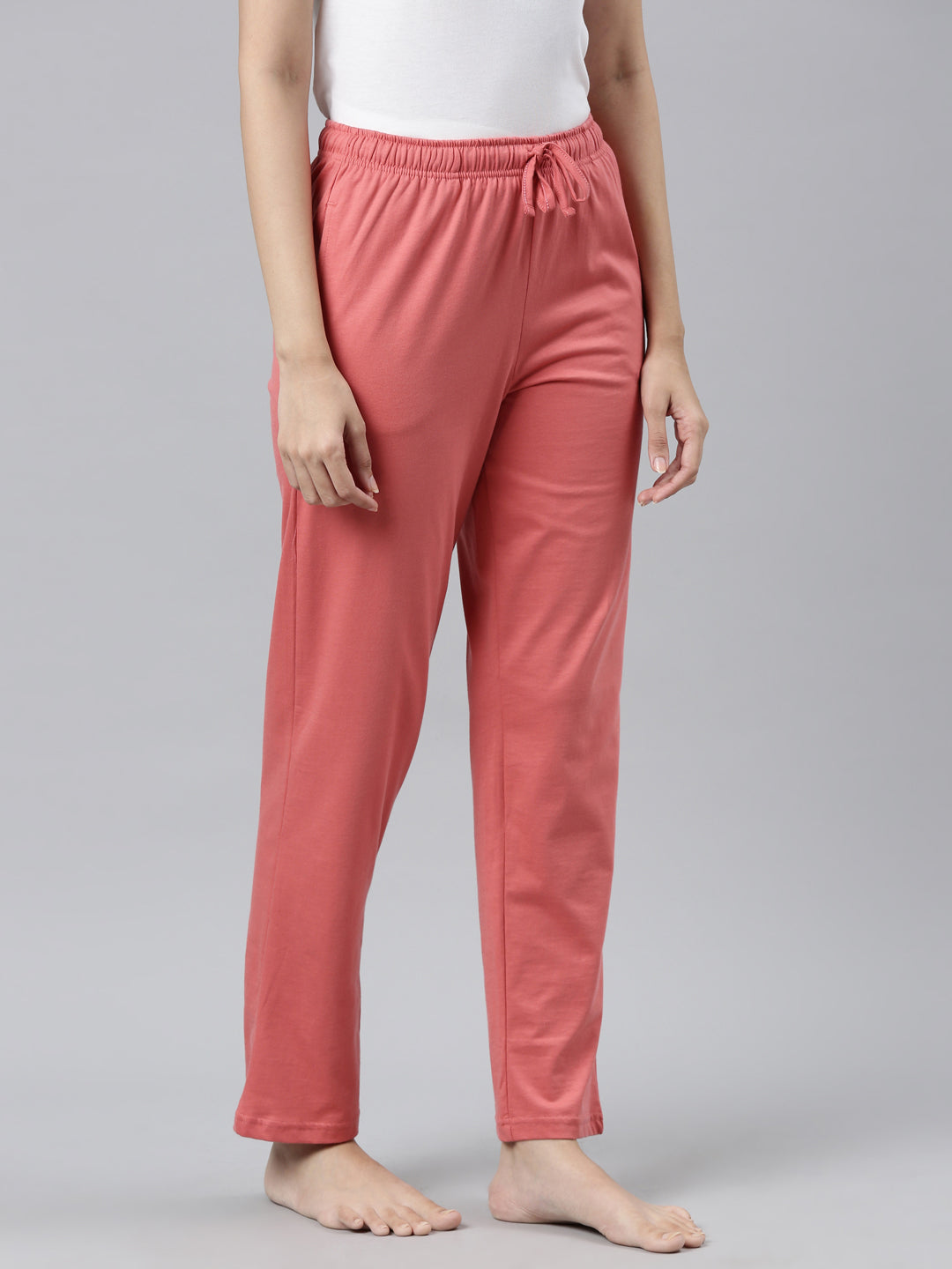 Dusty Pink Cotton Knit Lounge Pants