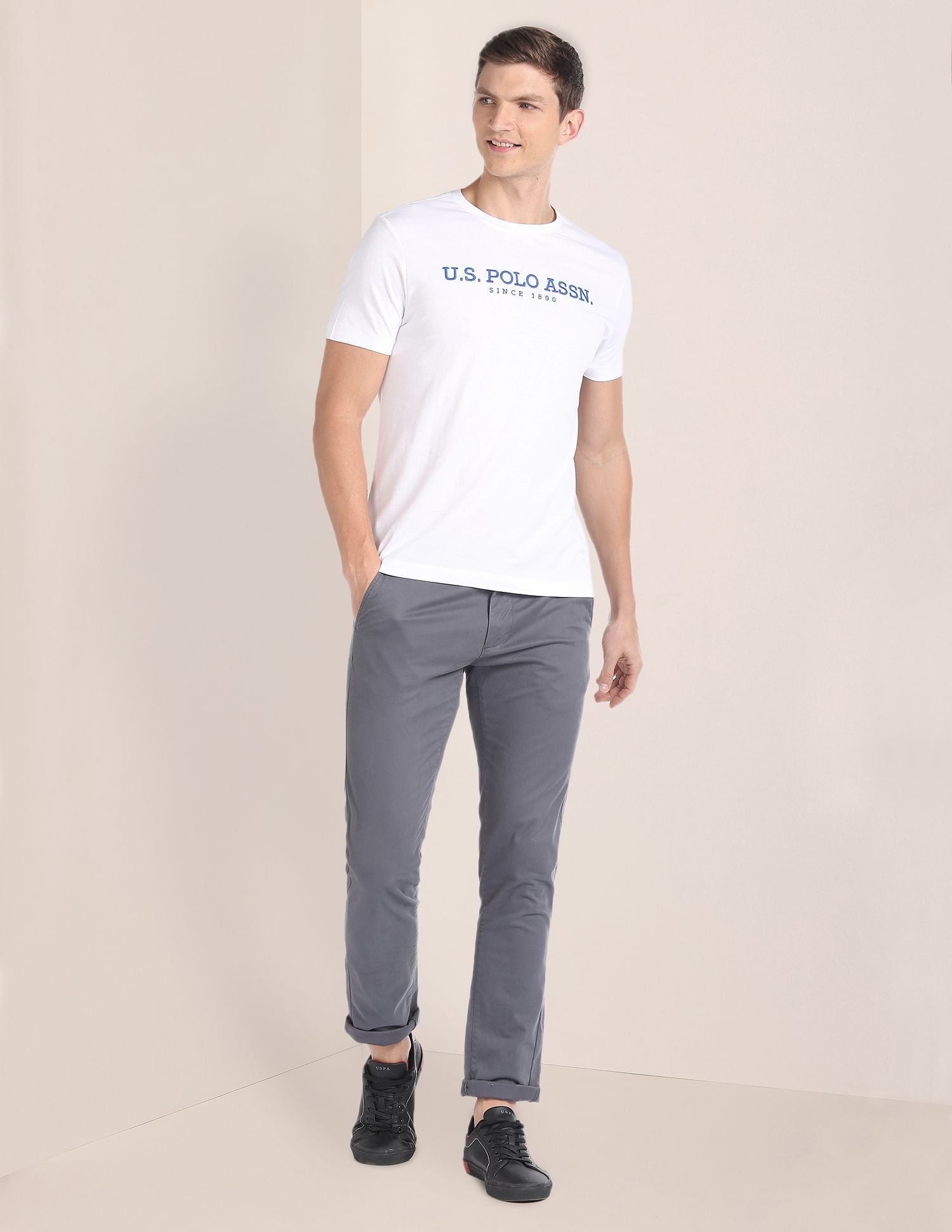 U.S. Polo Assn. Denim Co. Crew Neck Brand Embroidered T-Shirt