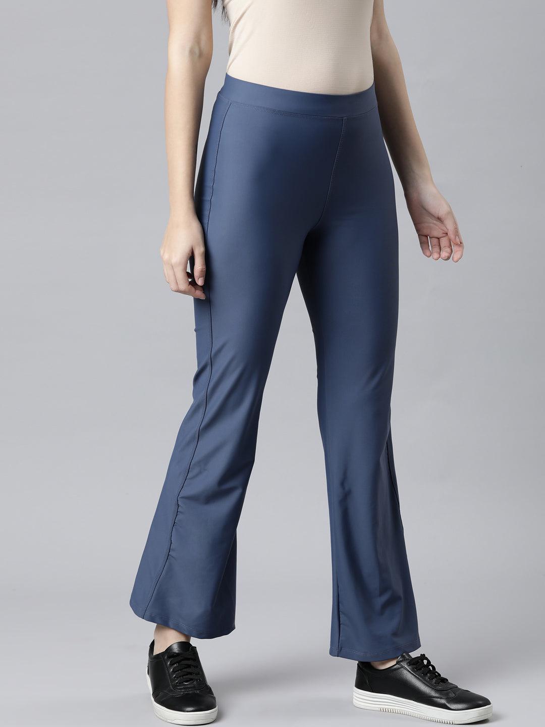 Jeans Blue Nylon Stretch Bell Bottom