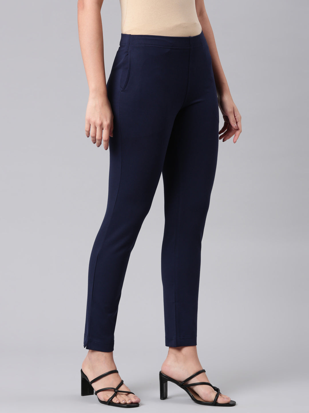 Navy Ponte Smart Fit Kurti Pant