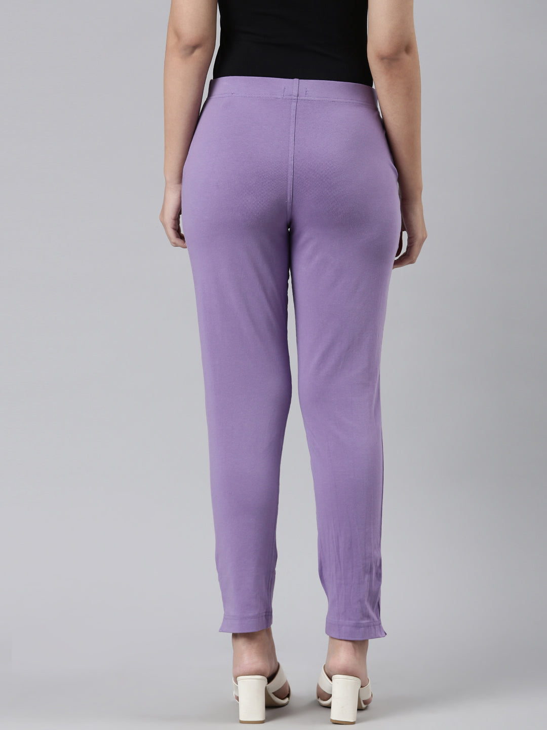 Lilac Cotton Stretch Kurti Pants