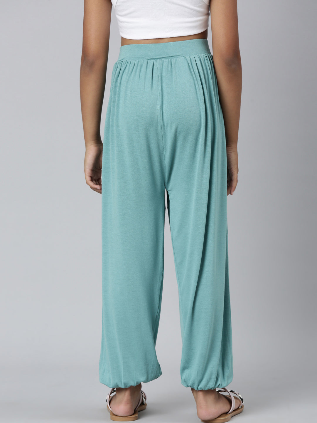 Dark Mint Viscose Stretch Harem