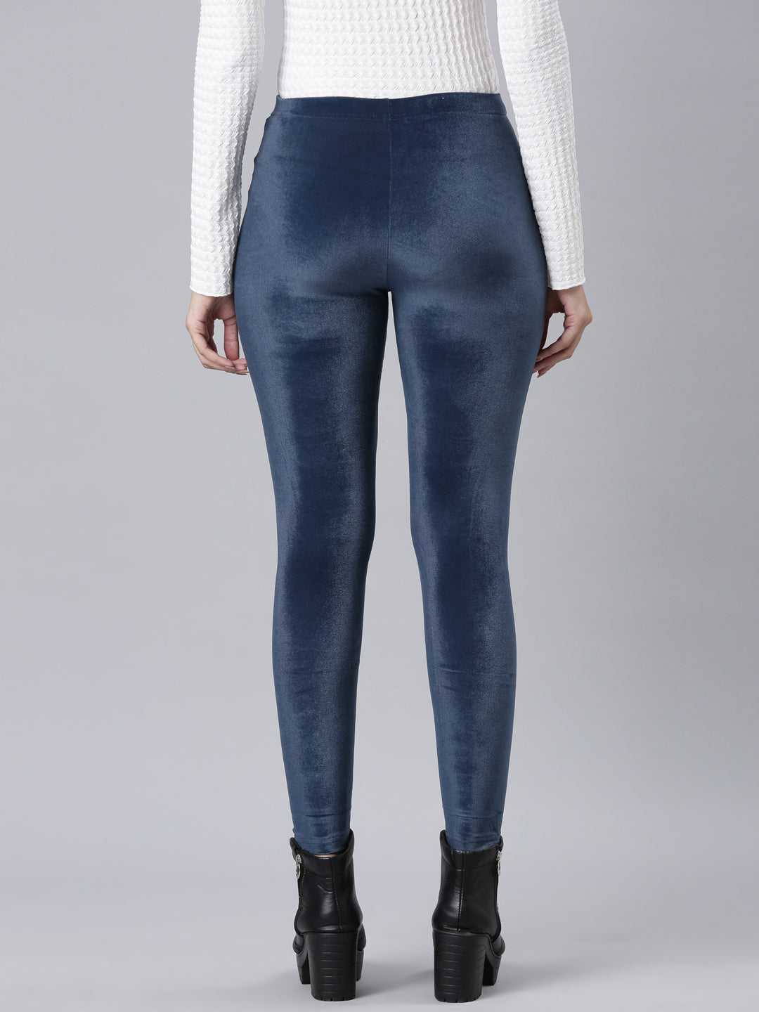 Navy Velour Leggings