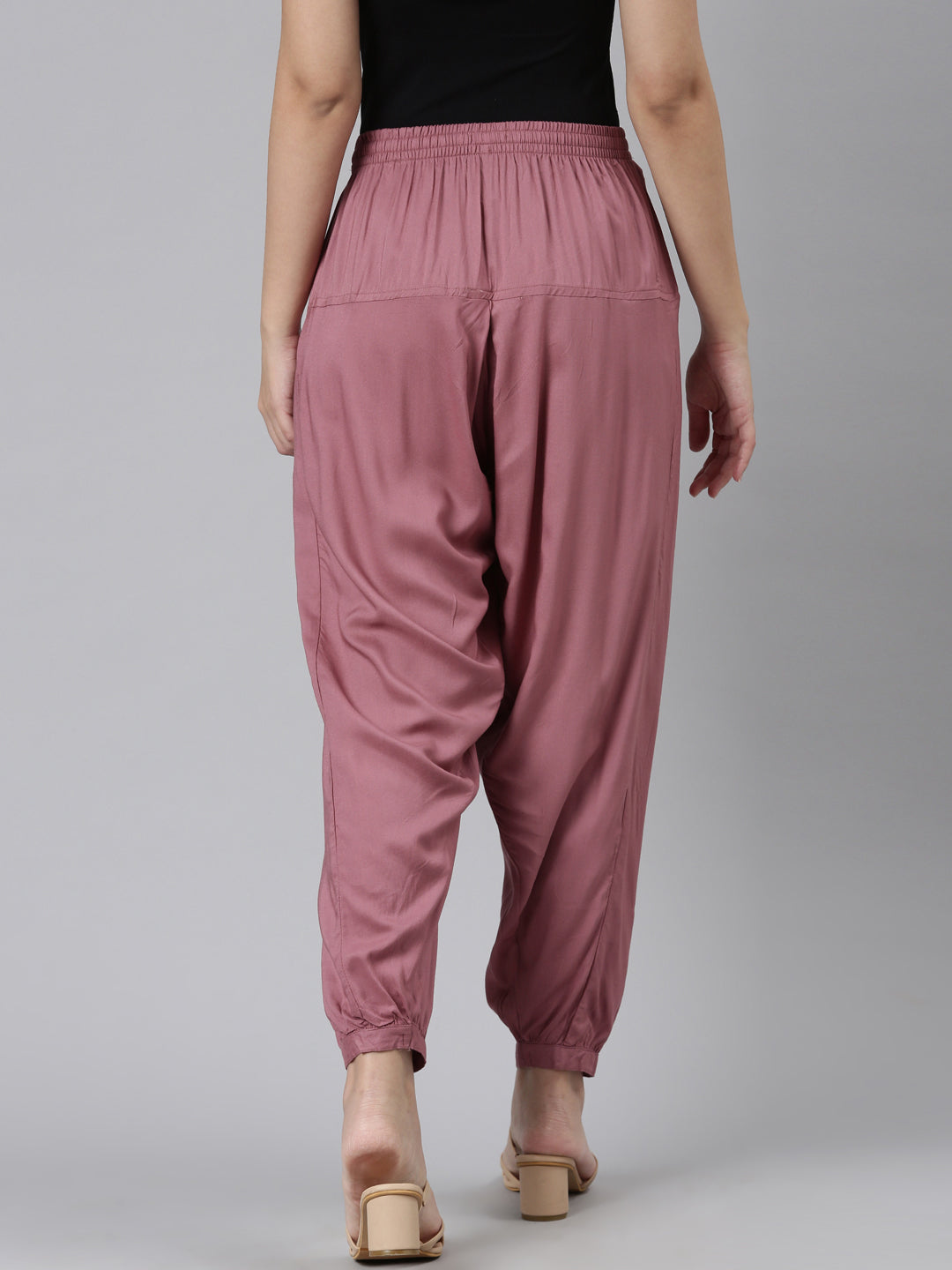 Light Wine Woven Viscose Harem Pant