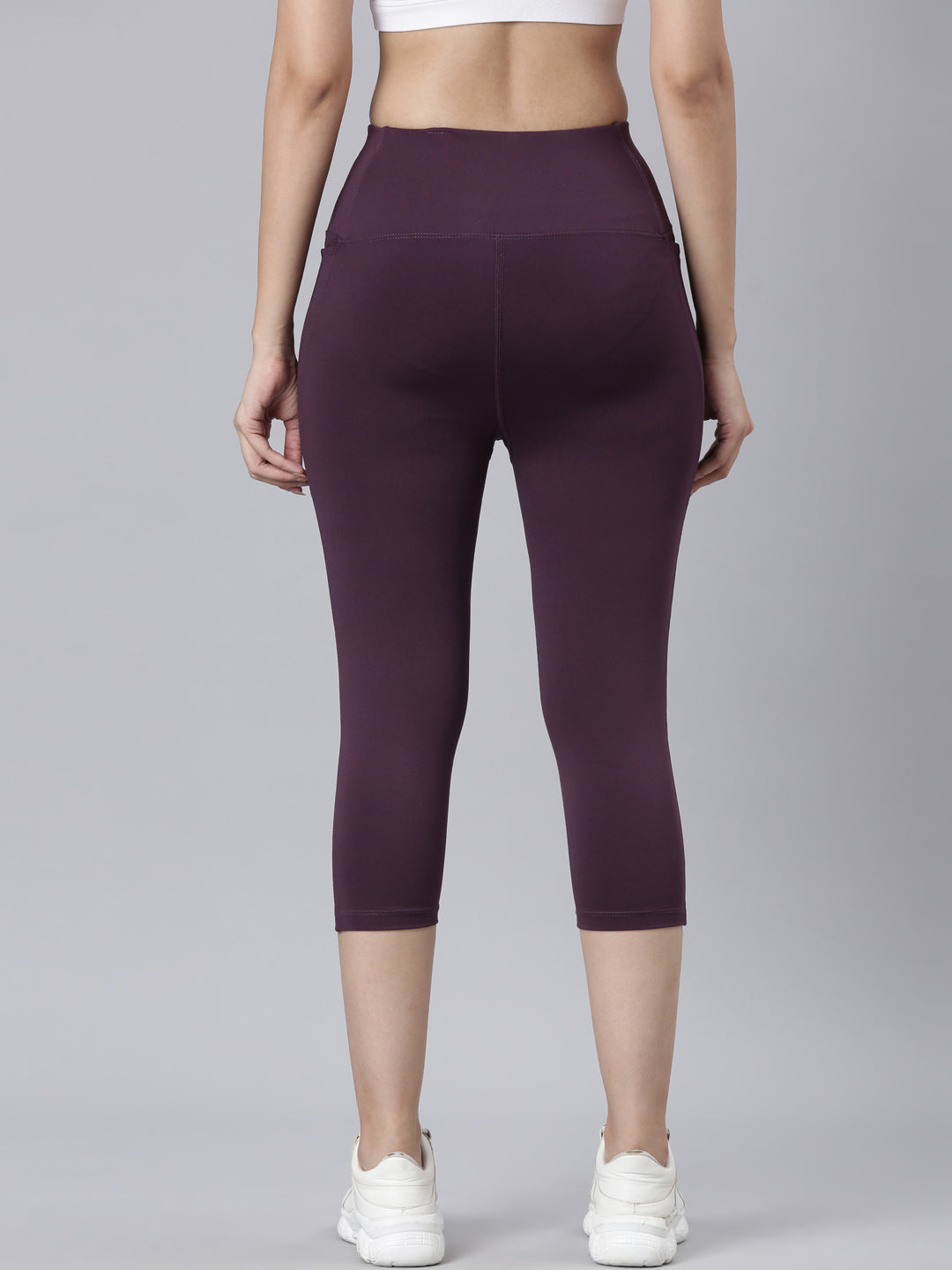 Purple Poly Stretch Training Capri