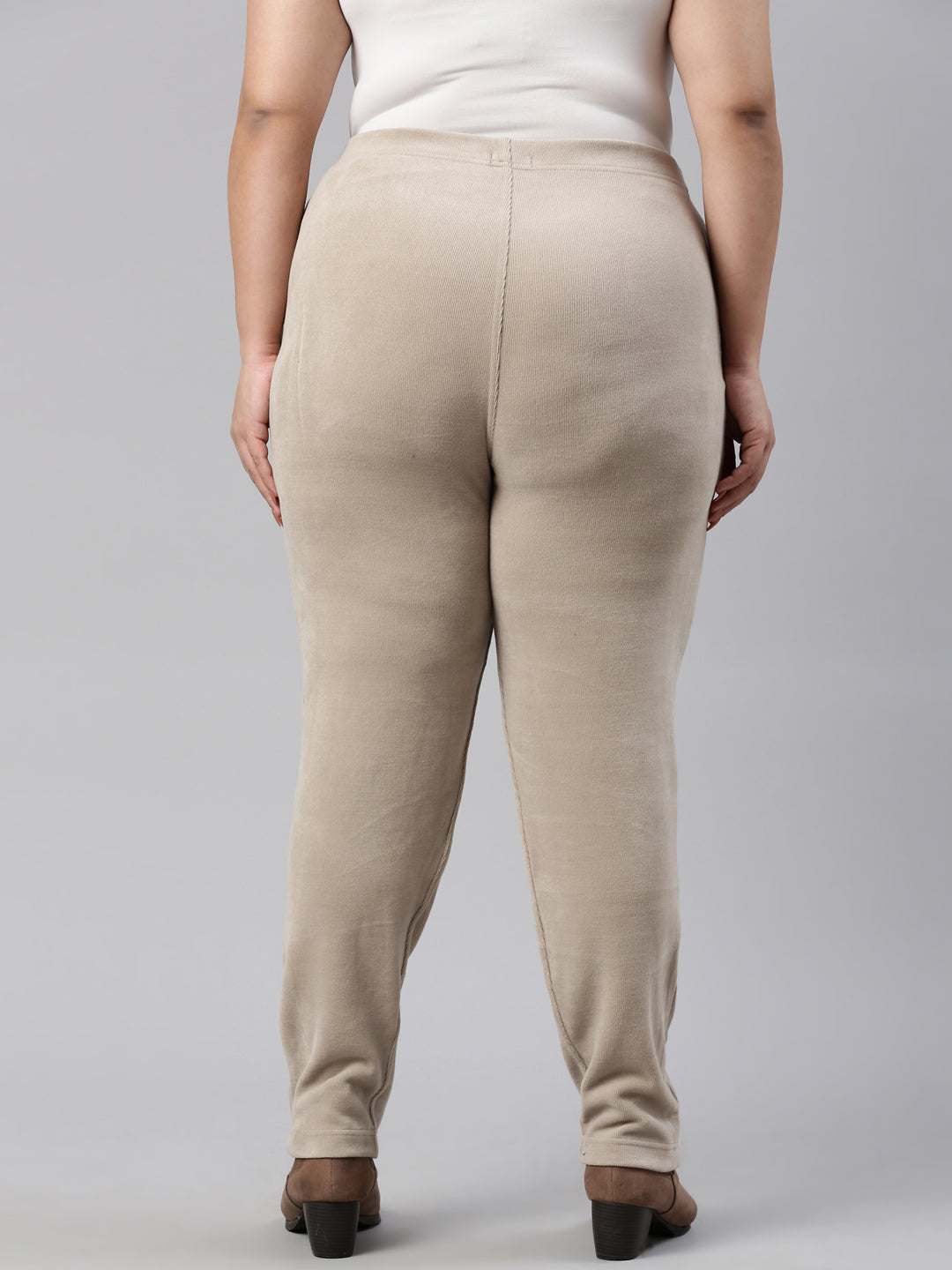 Beige Velour Ultra Warm Pants