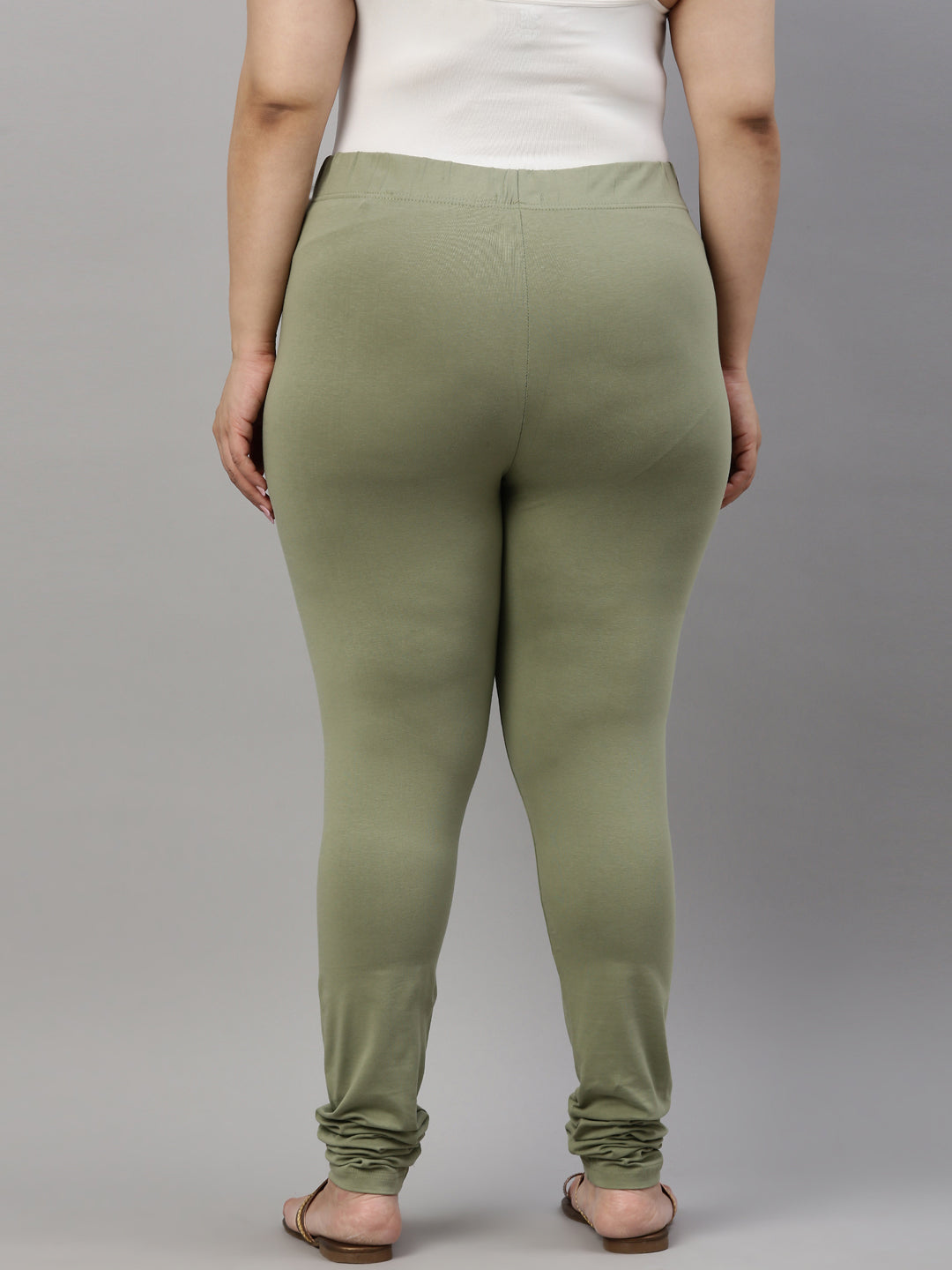 Dusty Green Cotton Stretch Churidar